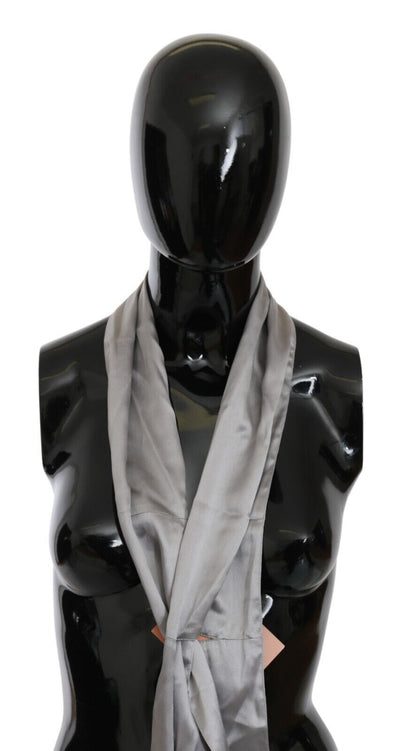 Ermanno Scervino Metallic Silber Seide Hals Wrap Schal Schal