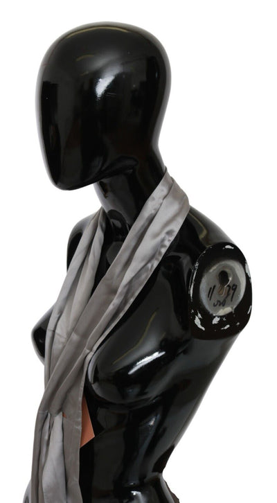 Ermanno Scervino Metallic Silber Seide Hals Wrap Schal Schal