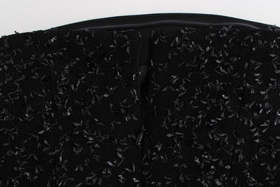 Masha Ma Schwarzes trägerloses verschönertes Bleistiftkleid