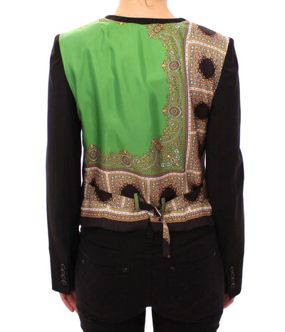 Dolce & Gabbana Schwarze Seidenschal-Blazerjacke
