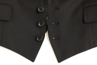 Dolce & Gabbana Schwarze Seidenschal-Blazerjacke