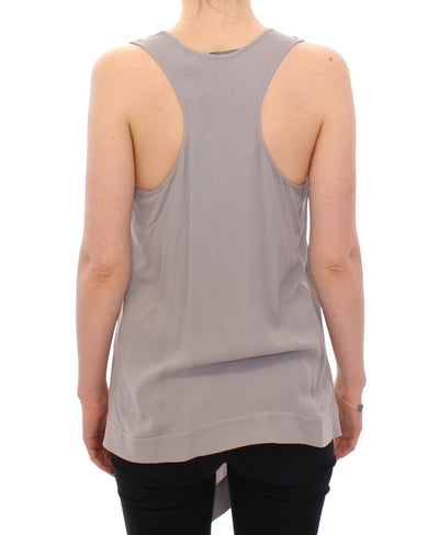 Comeforbreakfast Graues Viskose Tank Top Shirt Bluse