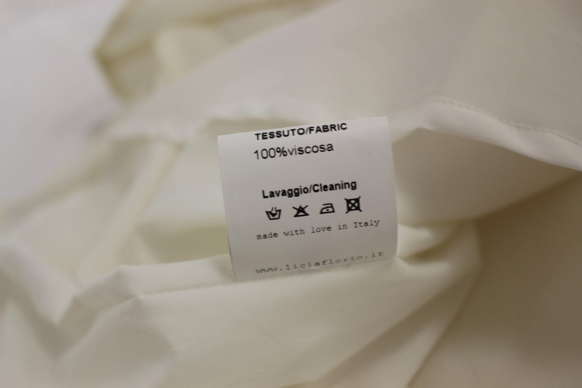 Licia Florio Weißes Neckholder-Teekleid in Knielänge