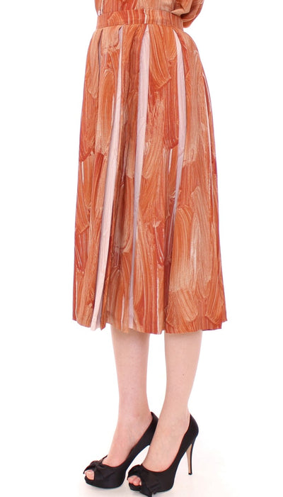 Licia Florio Brauner orangefarbener kniehoher Vollrock