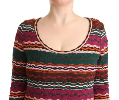 Missoni Mehrfarbig gestreiftes Maxikleid aus Wolle