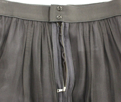 Dolce & Gabbana Schwarzer transparenter Seidenrock über den Knien
