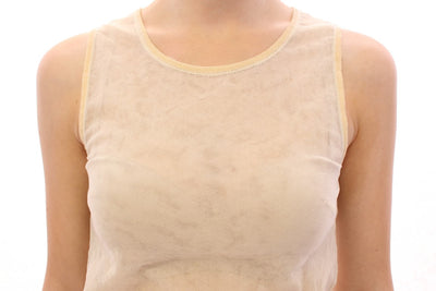 Dolce & Gabbana Beige ärmelloses Baumwolltop Tank Bluse
