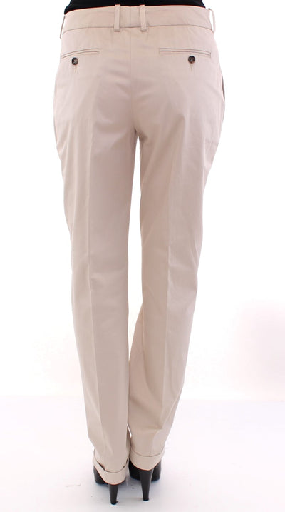 Dolce & Gabbana Beigefarbene Baumwoll-Chino-Hose