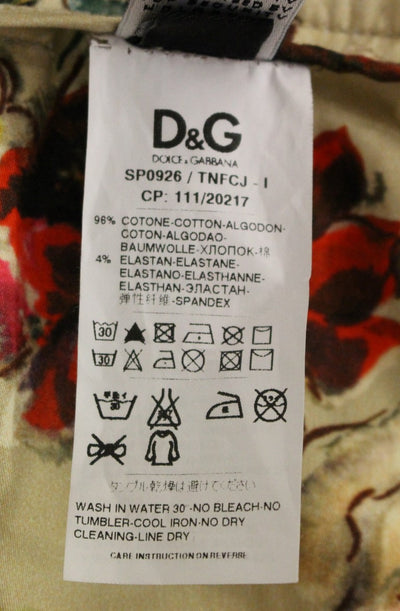 Dolce & Gabbana Beigefarbene Baumwoll-Chino-Hose