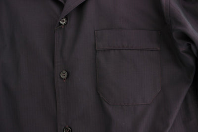 Dolce & Gabbana Lila gestreiftes Pyjama-Lounge-Shirt aus Baumwolle