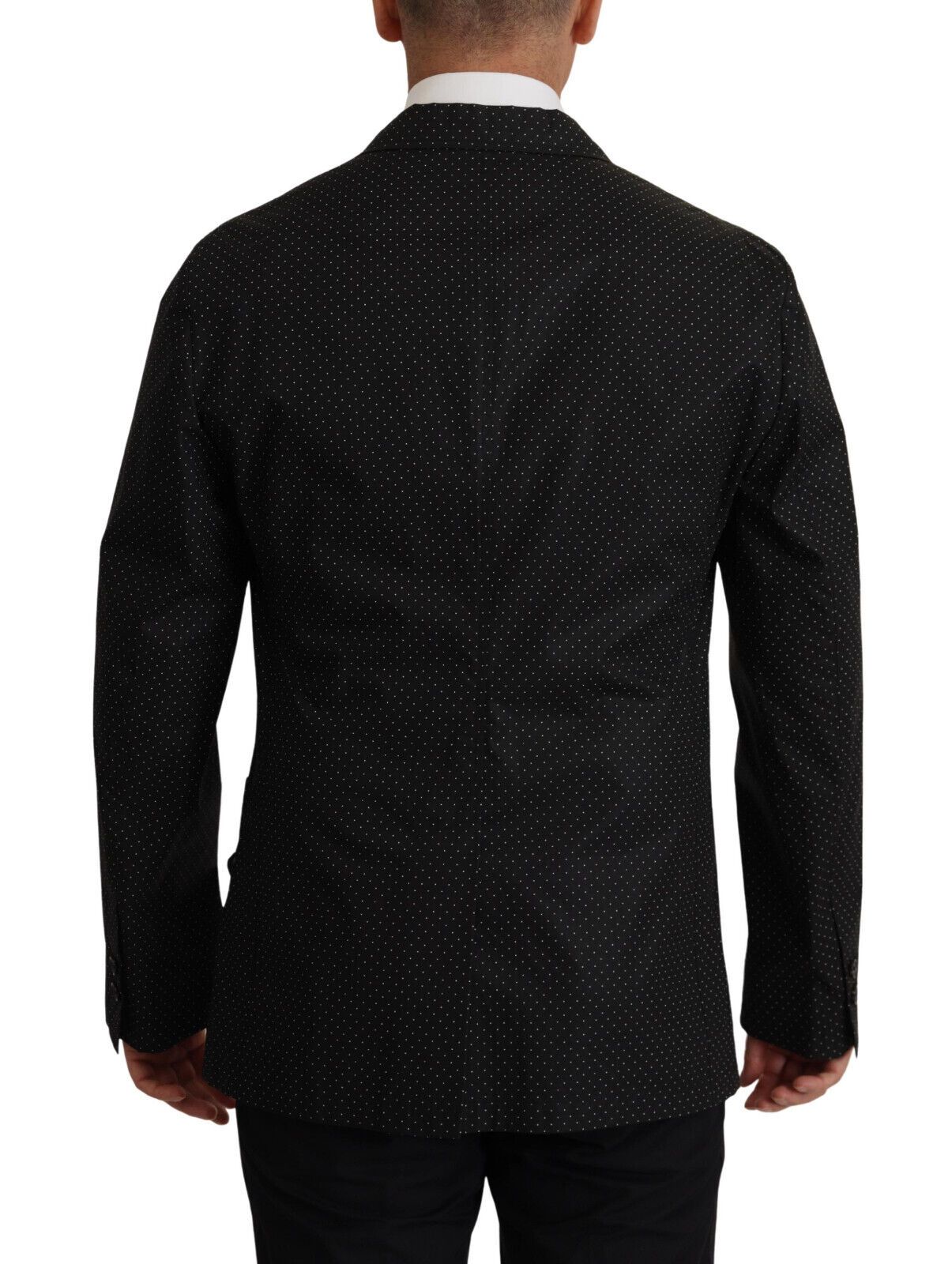 Dolce & Gabbana Schwarz gepunktete Blazerjacke aus Baumwolle