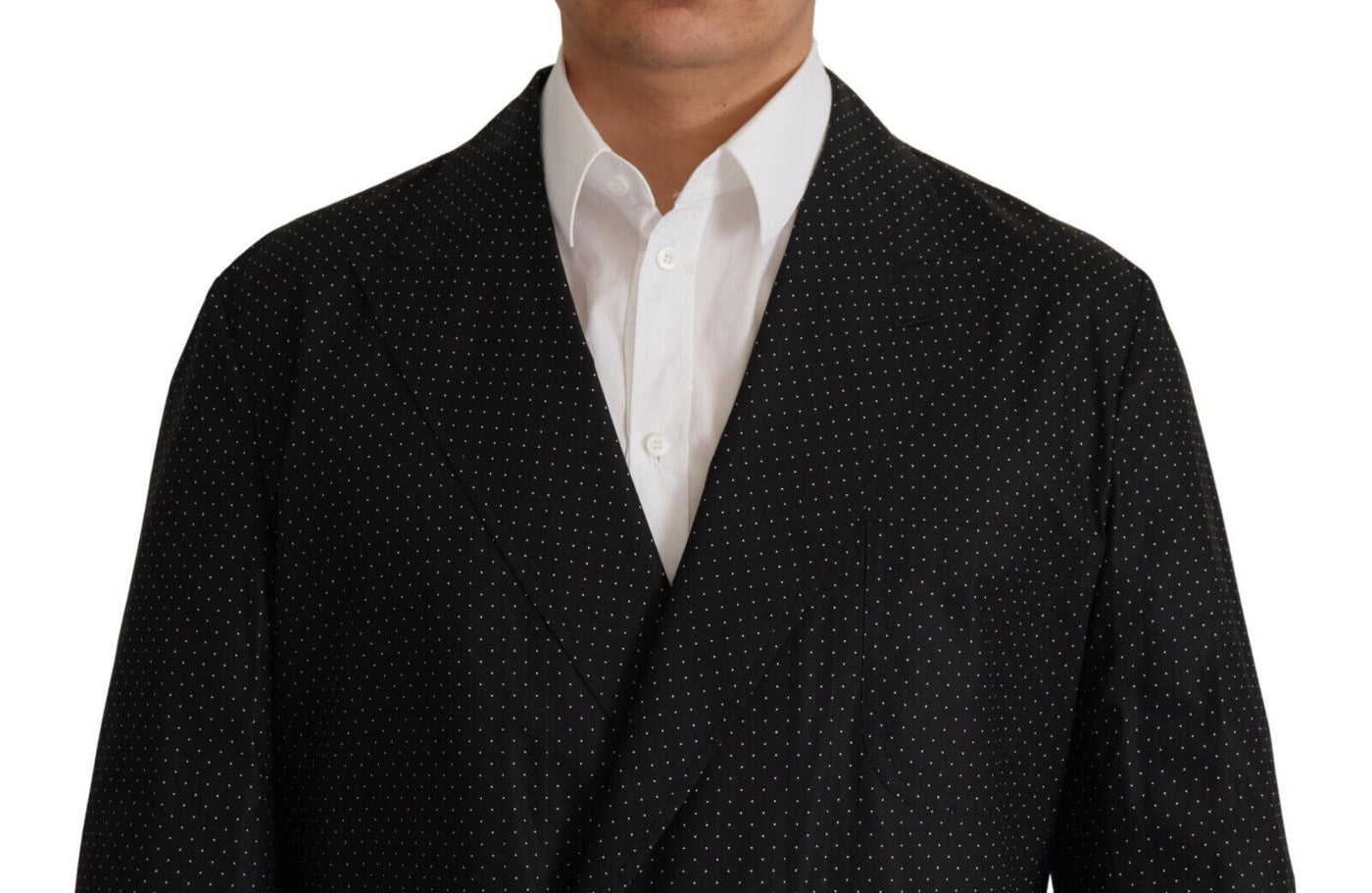 Dolce & Gabbana Schwarz gepunktete Blazerjacke aus Baumwolle
