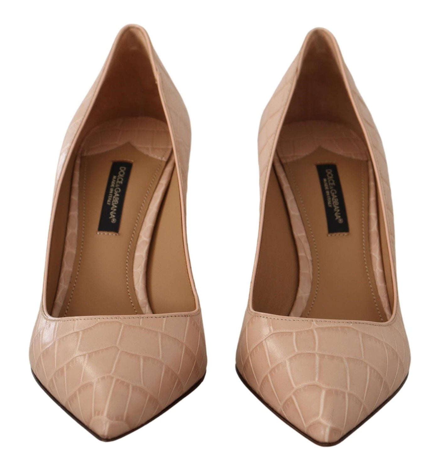 Dolce & Gabbana Beige Nude Leder BELLUCCI Heels Pumps Schuhe