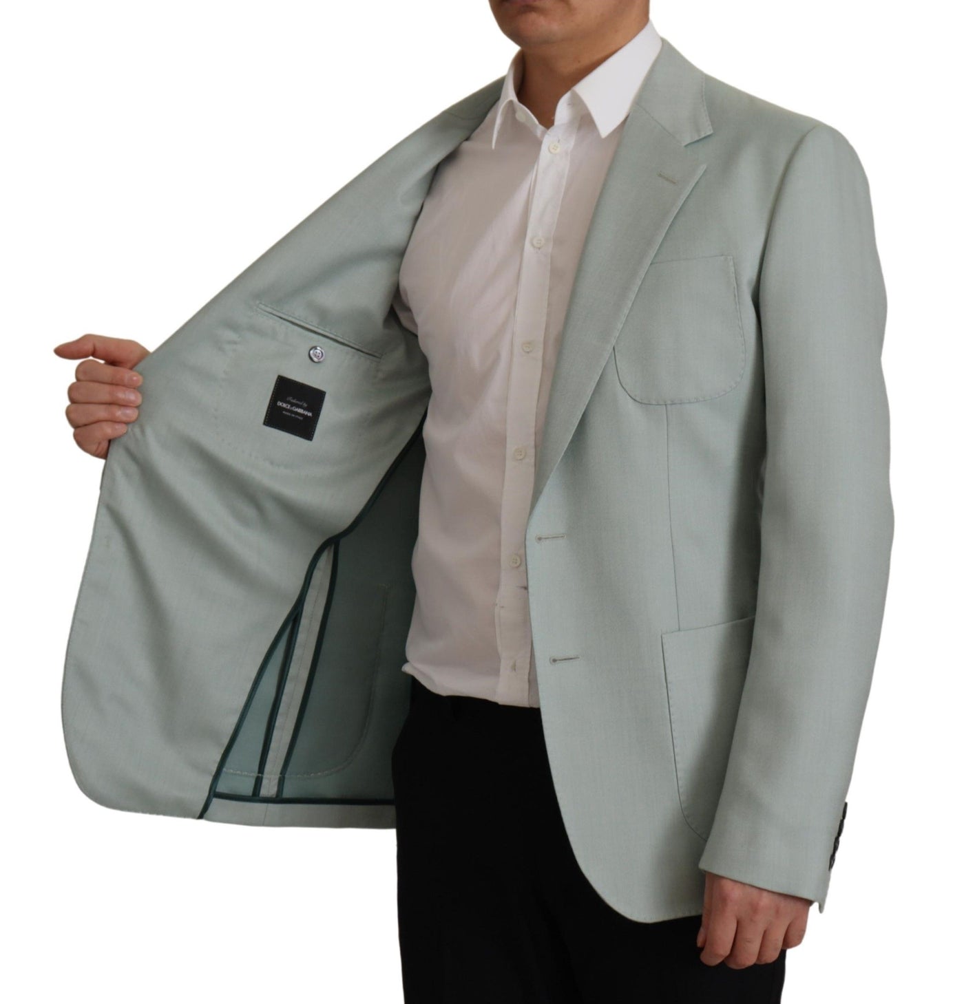 Dolce & Gabbana Hellgrüner Blazer aus Kaschmir und Seide