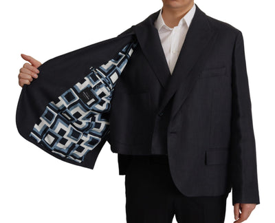 Dolce & Gabbana Blaue Leinen Blazer Jacke für Herren