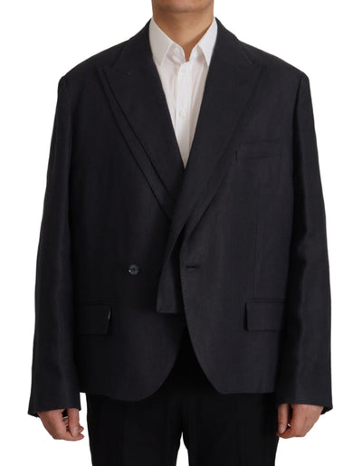 Dolce & Gabbana Blaue Leinen Blazer Jacke für Herren