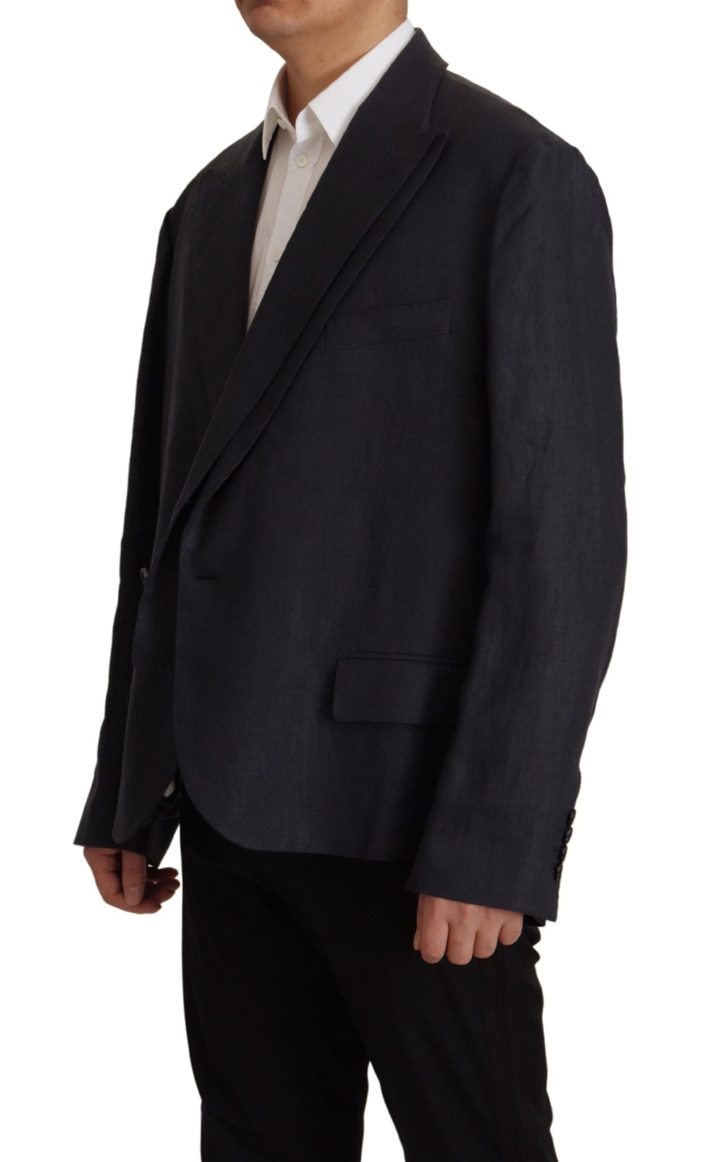 Dolce & Gabbana Blaue Leinen Blazer Jacke für Herren