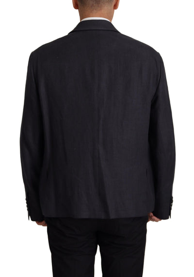 Dolce & Gabbana Blaue Leinen Blazer Jacke für Herren