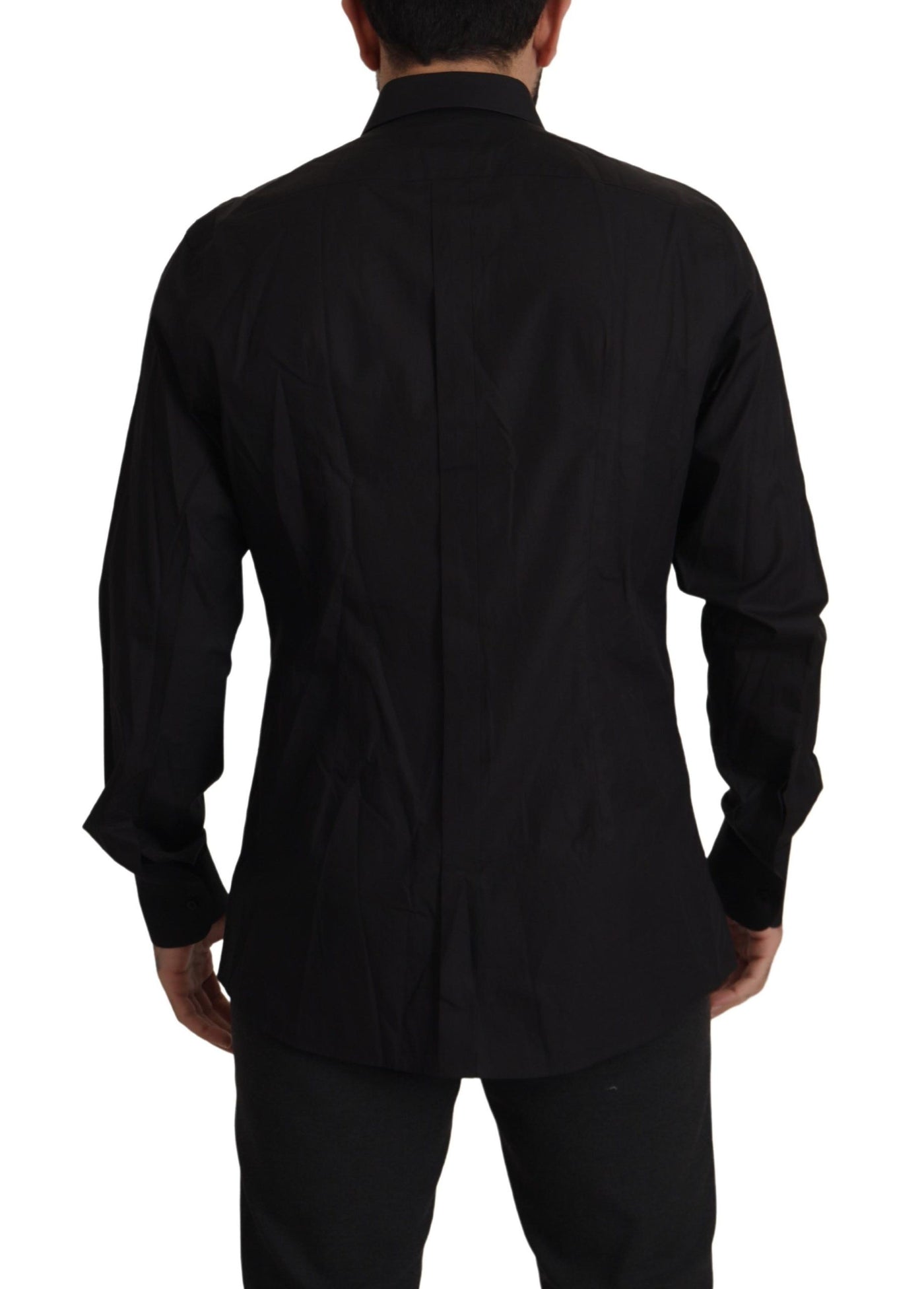 Dolce & Gabbana Schwarzes GOLD Slim Fit Smokinghemd