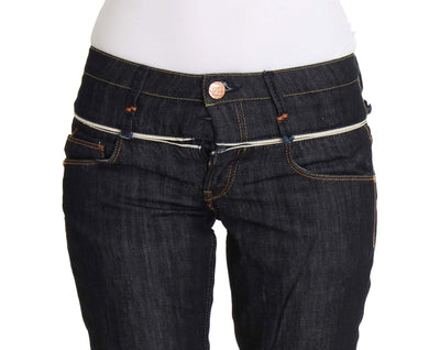 Acht Blaue Denim-Baumwollhosen Straight Fit Jeans