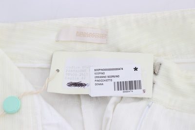 Ermanno Scervino Weiß gestreifte Straight Fit-Hose