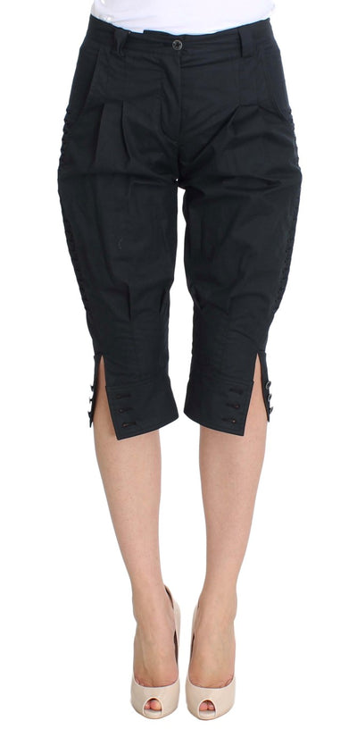 Ermanno Scervino Blaue 3/4 lange Hose aus Baumwolle