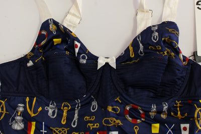 Dolce & Gabbana Blaues Tank-Top mit Seemannsmotiv