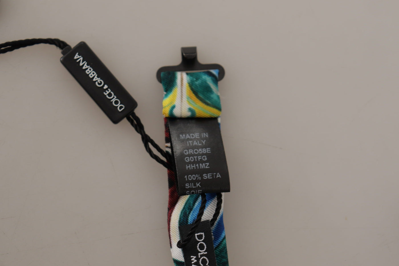 Dolce & Gabbana Multicolor Majolika Druck Verstellbare Papillon Fliege