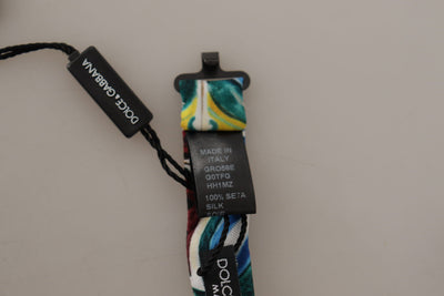 Dolce & Gabbana Multicolor Majolika Druck Verstellbare Papillon Fliege