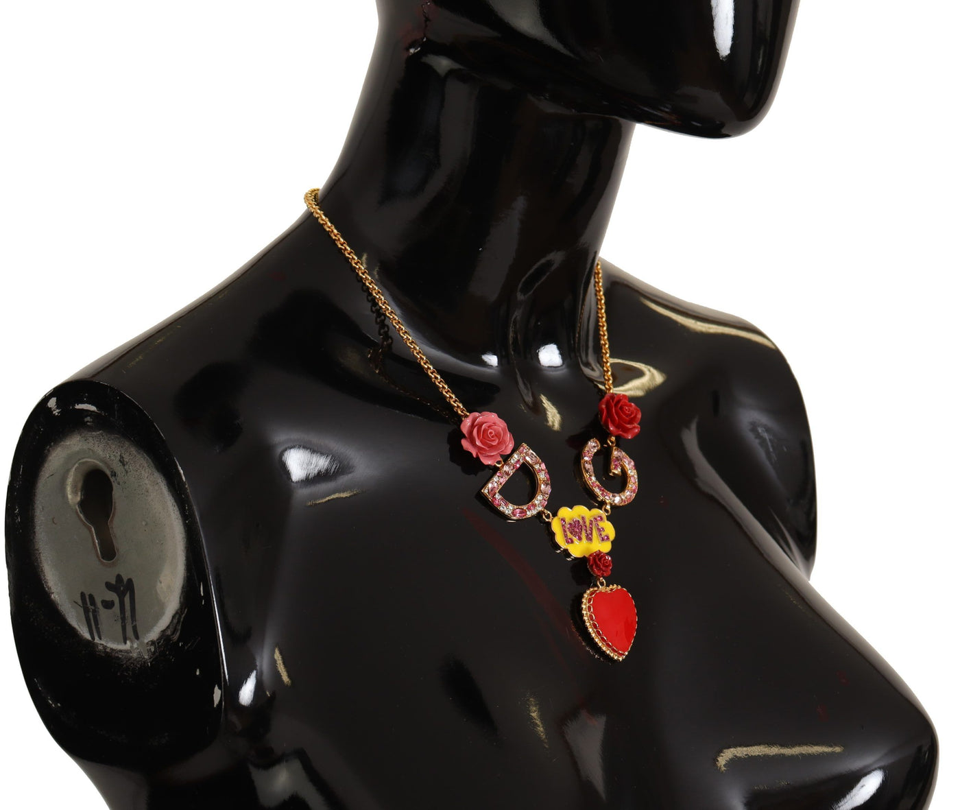 Dolce & Gabbana Gold Rose Love Crystal Charm Kette Halskette