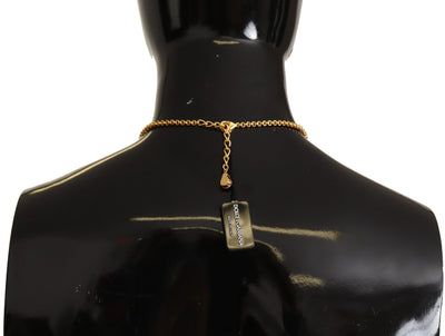 Dolce & Gabbana Gold Rose Love Crystal Charm Kette Halskette