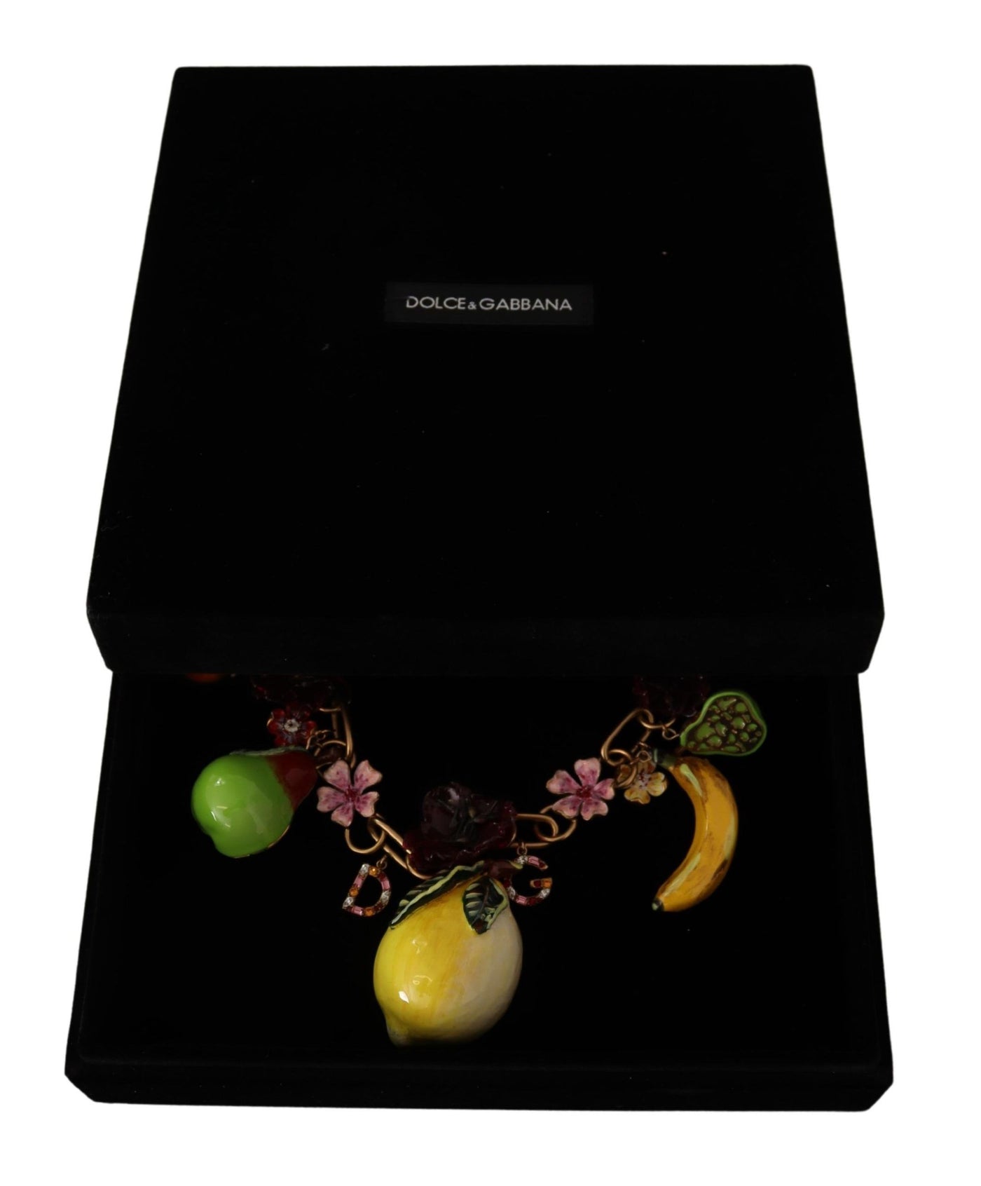 Dolce & Gabbana Gold Messing Sizilien Früchte Rosen Statement Halskette
