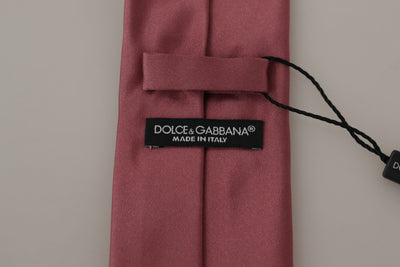 Dolce & Gabbana Rosa Seidenkrawatte mit einstellbarem Druck Krawatte Zubehör