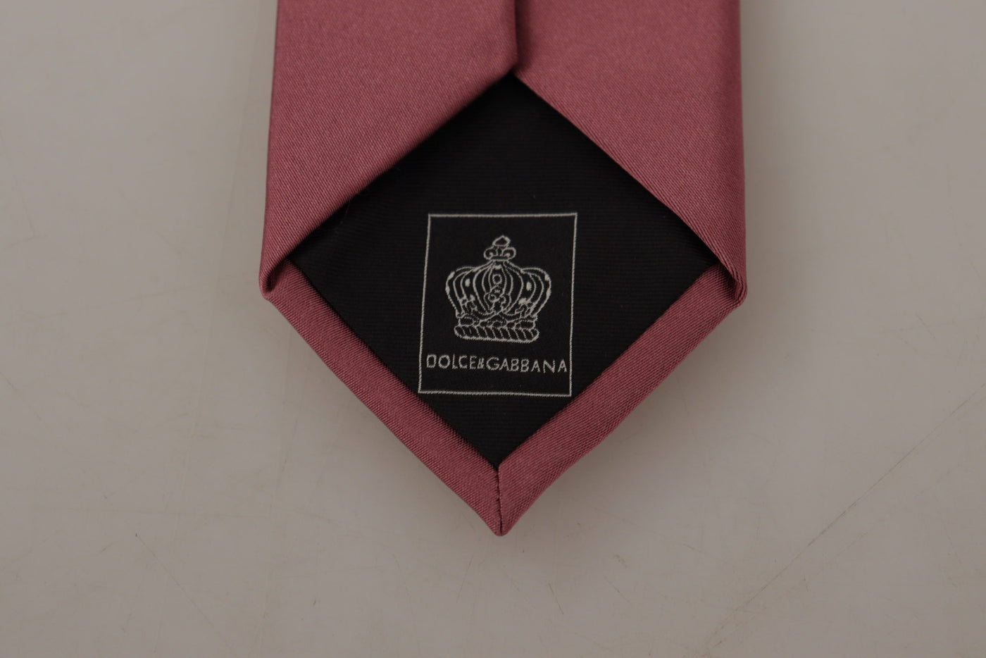 Dolce & Gabbana Rosa Seidenkrawatte mit einstellbarem Druck Krawatte Zubehör