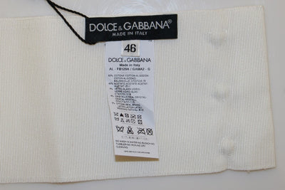Dolce & Gabbana Weißer Kristall-Messing-Gürtel mit breiter Taille Laufsteg