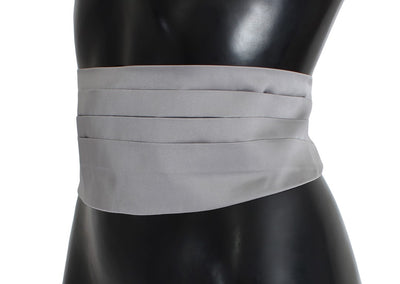 Dolce & Gabbana Grauer Taillengürtel Seidenkummerbund