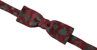 Dolce & Gabbana Maroon Muster Einstellbare Hals Papillon Fliege