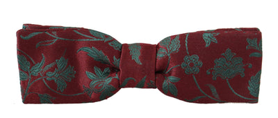 Dolce & Gabbana Maroon Muster Einstellbare Hals Papillon Fliege
