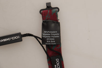 Dolce & Gabbana Maroon Muster Einstellbare Hals Papillon Fliege