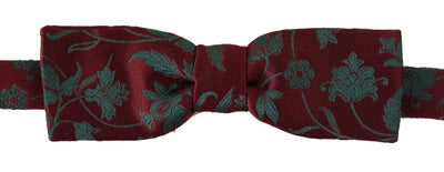 Dolce & Gabbana Maroon Muster Einstellbare Hals Papillon Fliege