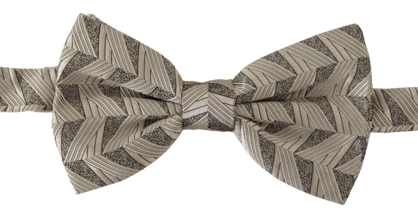 Dolce & Gabbana Graue 100% Seide Verstellbare Hals Papillon Fliege