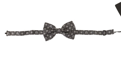 Dolce & Gabbana Schwarz weiß 100% Seide Verstellbare Papillon Krawatte