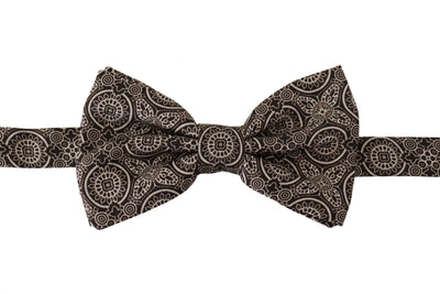 Dolce & Gabbana Schwarz weiß 100% Seide Verstellbare Papillon Krawatte