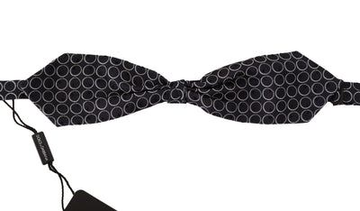 Dolce & Gabbana Schwarz Weiß Rundhals Papillon Krawatte 100% Seide