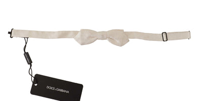 Dolce & Gabbana Weiß 100% Seide Schlank Verstellbare Hals Papillon Krawatte