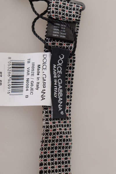 Dolce & Gabbana Schwarz Weiß Blumenmuster Seidenhalskrawatte Papillon