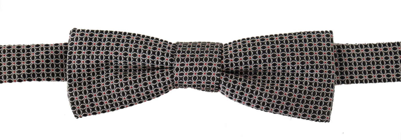 Dolce & Gabbana Schwarz Weiß Blumenmuster Seidenhalskrawatte Papillon