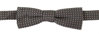 Dolce & Gabbana Schwarz Weiß Blumenmuster Seidenhalskrawatte Papillon