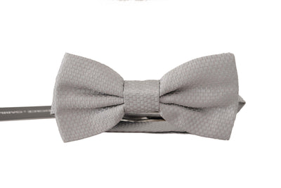 Dolce & Gabbana Grau 100% Seide Verstellbare Hals Papillon Krawatte