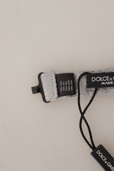 Dolce & Gabbana Grau 100% Seide Verstellbare Hals Papillon Krawatte